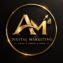 Anagha MS digital marketing logo with gold AM monogram, growth arrow, and the text Digital Marketing – Learn, Create, Grow.